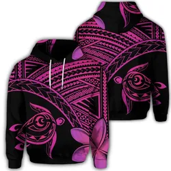 Hawaiian Turtle Plumeria Kakau Polynesian Quilt Hoodie Neo Pink AH