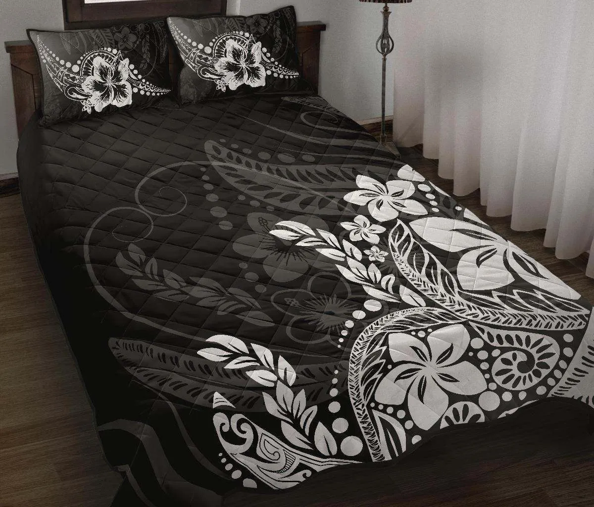Polynesian Bedding Set Black Hibiscus Style Bn12 Dhc28112263Dd