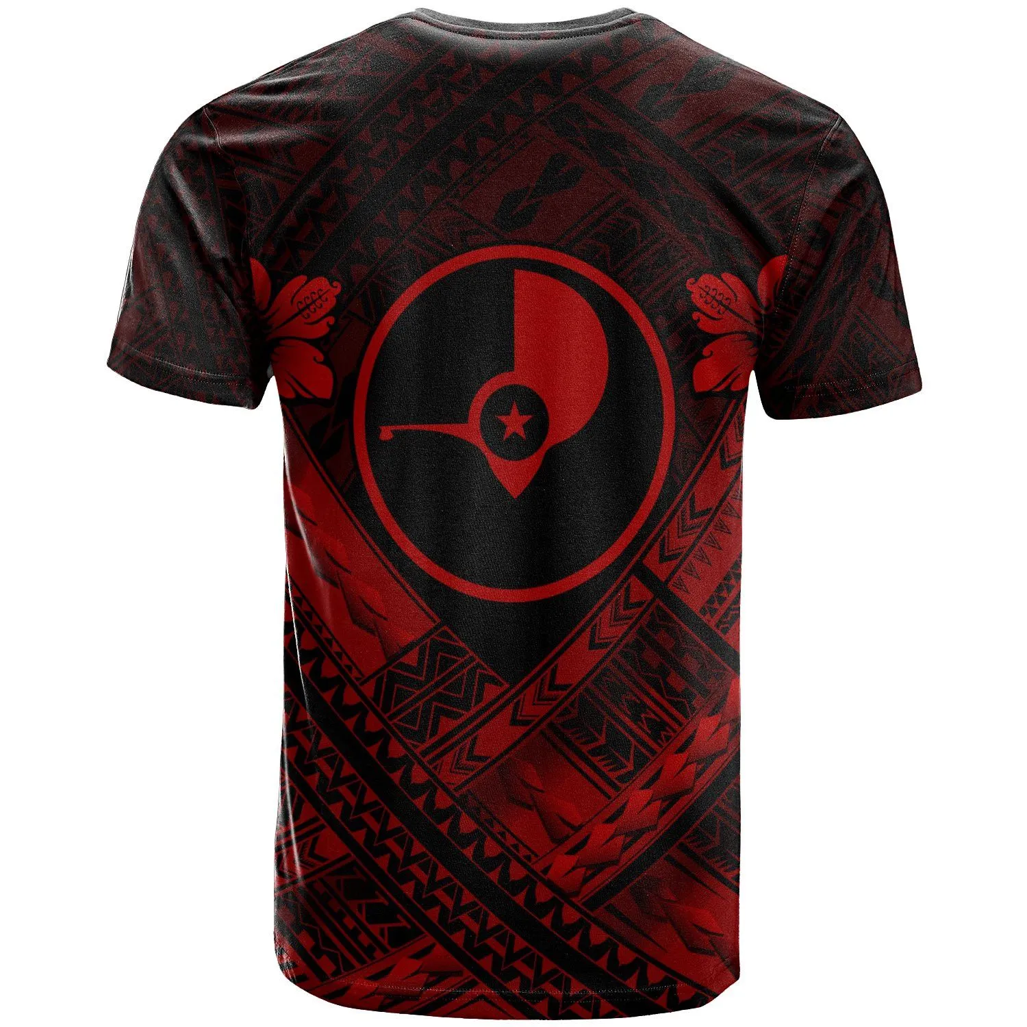 Yap Custom Polynesian T-Shirt - Yap Red Seal Camisole Hibiscus Style - BN18