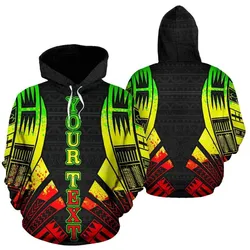 Poly All Over Hoodie - Polynesian Tattoo Reggae Color Custom Style - Bn01