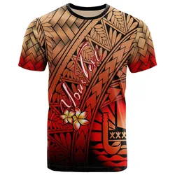 Tahiti Polynesian Custom Personalised T-Shirt - Plumeria Tattoo Tribal