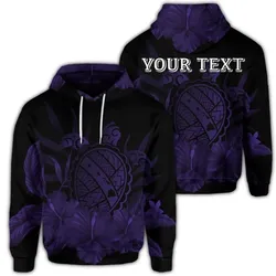 Alohawaii Hoodie - (Personalised) Hawaiian Map Turtle Hibiscus Polynesian Hoodie - Purple - AH - J4R