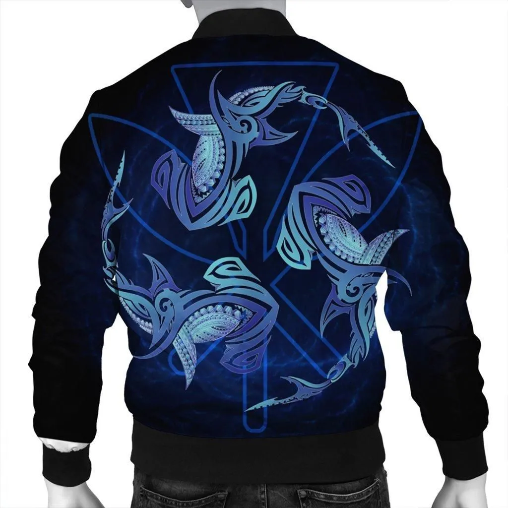 Hawaiian Hammerhead Shark Kanaka Galaxy Polynesian Bomber Jacket - AH