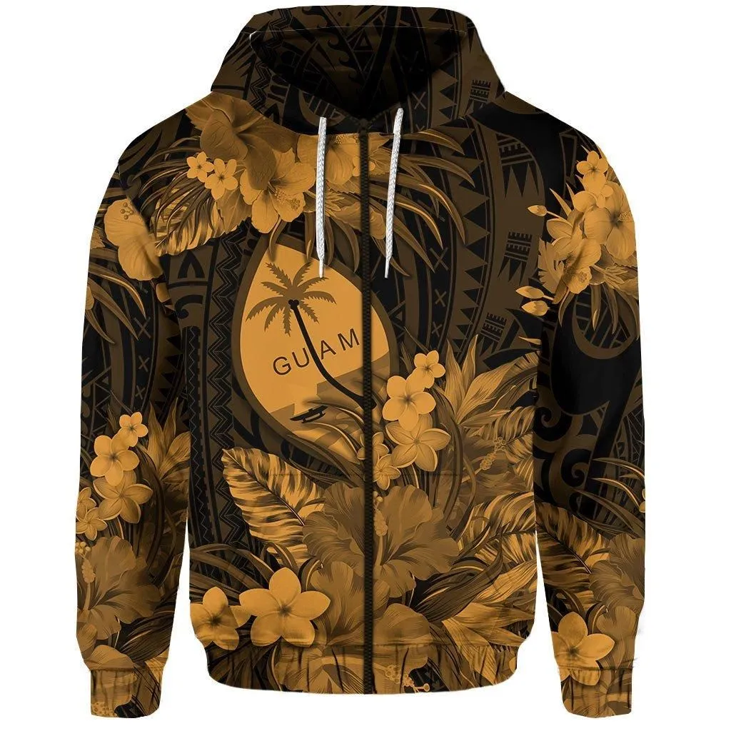 Alohawaii Clothing - (Custom Personalised) Guam Polynesian Hoodie/ Zip Hoodie Tropical Flowers