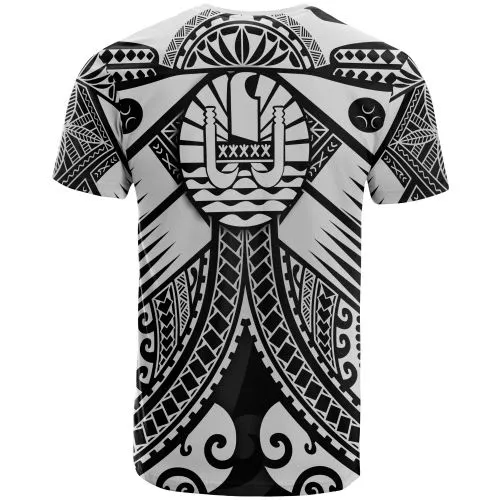 Tahiti T shirts - White Seal with Polynesian Tattoo