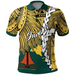 Papua New Guinea Jiwaka Province Polynesian Polo Shirt - Tribal Wave Tattoo