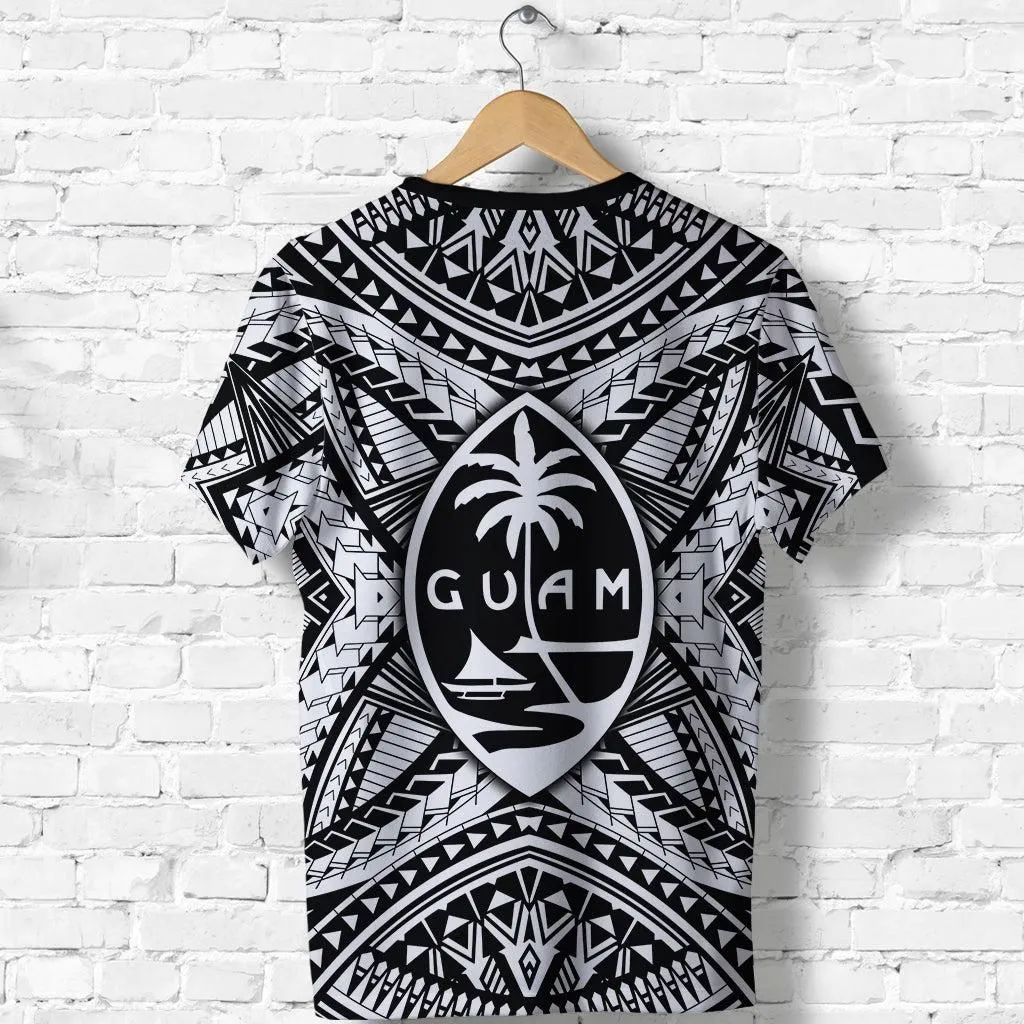 Guam Rugby T-Shirt Polynesian Patterns - White LT16