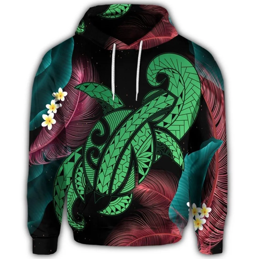 Hawaiian Turtle Polynesian Tropical Hoodie - Ghia Style Green