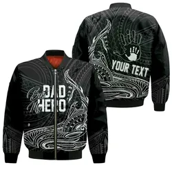 Fathers Day Polynesian Personalised Bomber Jacket My Dad My Hero LT7