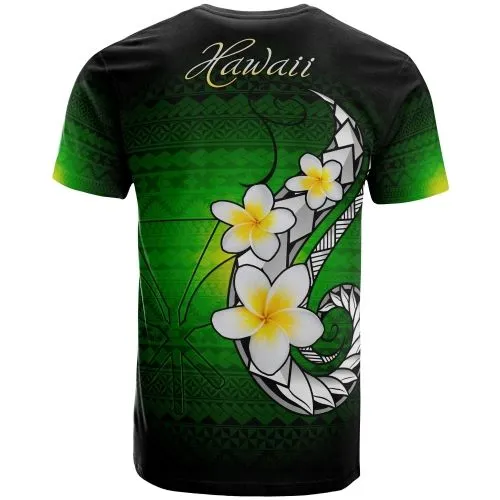 Polynesian Hawaii T shirt - Plumeria Poly Pattern
