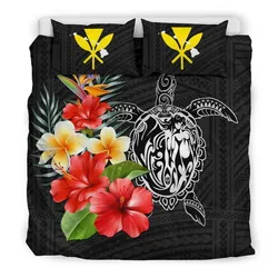 Polynesian Hawaii Polynesia Turtle Hibiscus And Plumeria A Bedding Set Camliuy