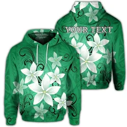 (Personalised) Hawaiian Plumeria Polynesian Hoodie - Green