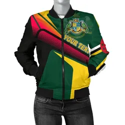 Dominica Personalised Womens Bomber Jacket - Dominica Flag Independence Day
