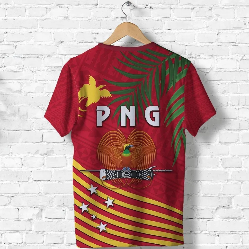 Papua New Guinea Rugby T shirt Coconut Leaves - The Kumuls