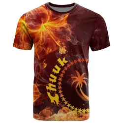 Chuuk Micronesia T- Shirt - Fire Hibiscus