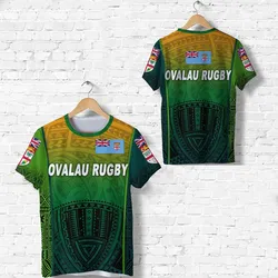Fiji Ovalau Rugby T Shirt Light Green Style LT8