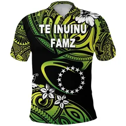 TE INUINU FAMZ - Cook Islands Rugby Polo Shirt Unique Vibes - Green LT8