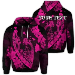 Alohawaii Hoodie - (Personalised) Hawaiian Fish Hook Hibiscus Banzai Surfing Polynesian Hoodie Pink - AH - J5R
