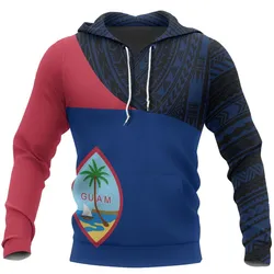 Guam Pullover Hoodie - Guam Flag Polynesian Tattoo