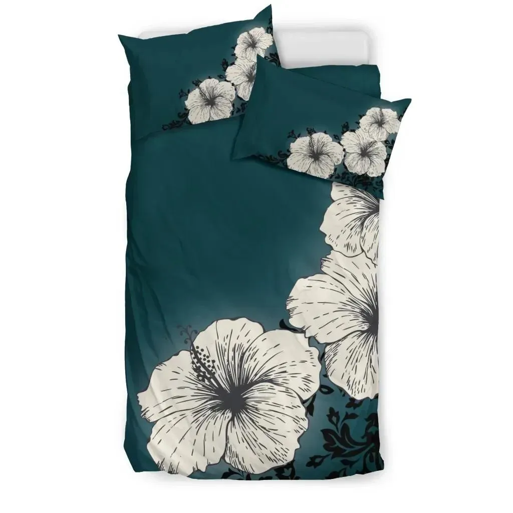 Alohawaii Home Set - Hawaiian Lighten Hibiscus Polynesian Bedding Set - AH - J1