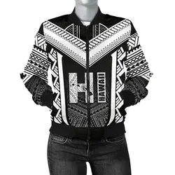 FamilyGater Jacket - Hawaiian Kanaka Polynesian Women's Bomber Jacket Active White - AH - J77