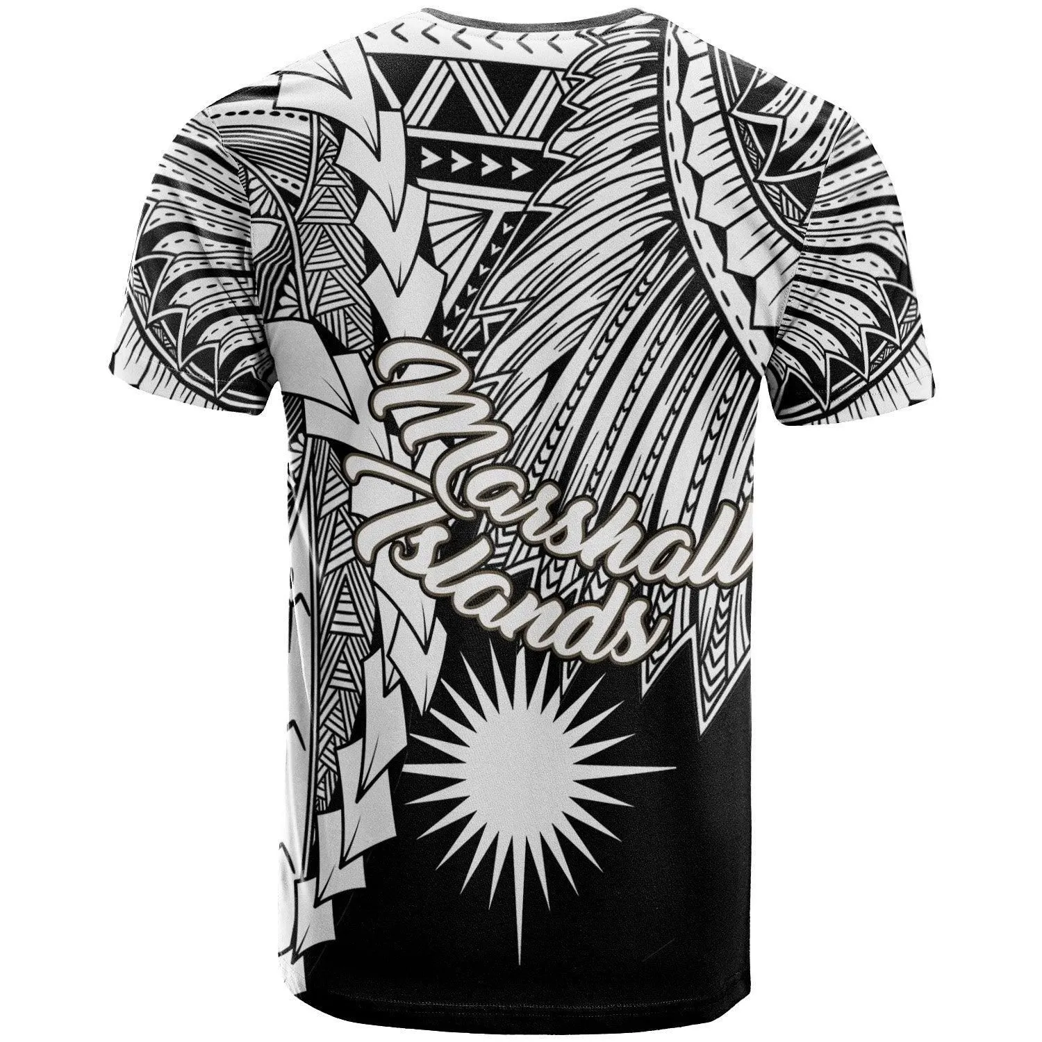 Marshall Islands Polynesian Custom Personalised T-Shirt - Tribal Wave Tattoo White