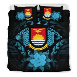 FamilyGater Bedding Set - Cover and Pillow Cases Kiribati Blue Hibiscus A24