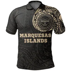 Marquesas Islands Polo Shirt - Marquesas Islands Tiki Face Polynesian Tattoo