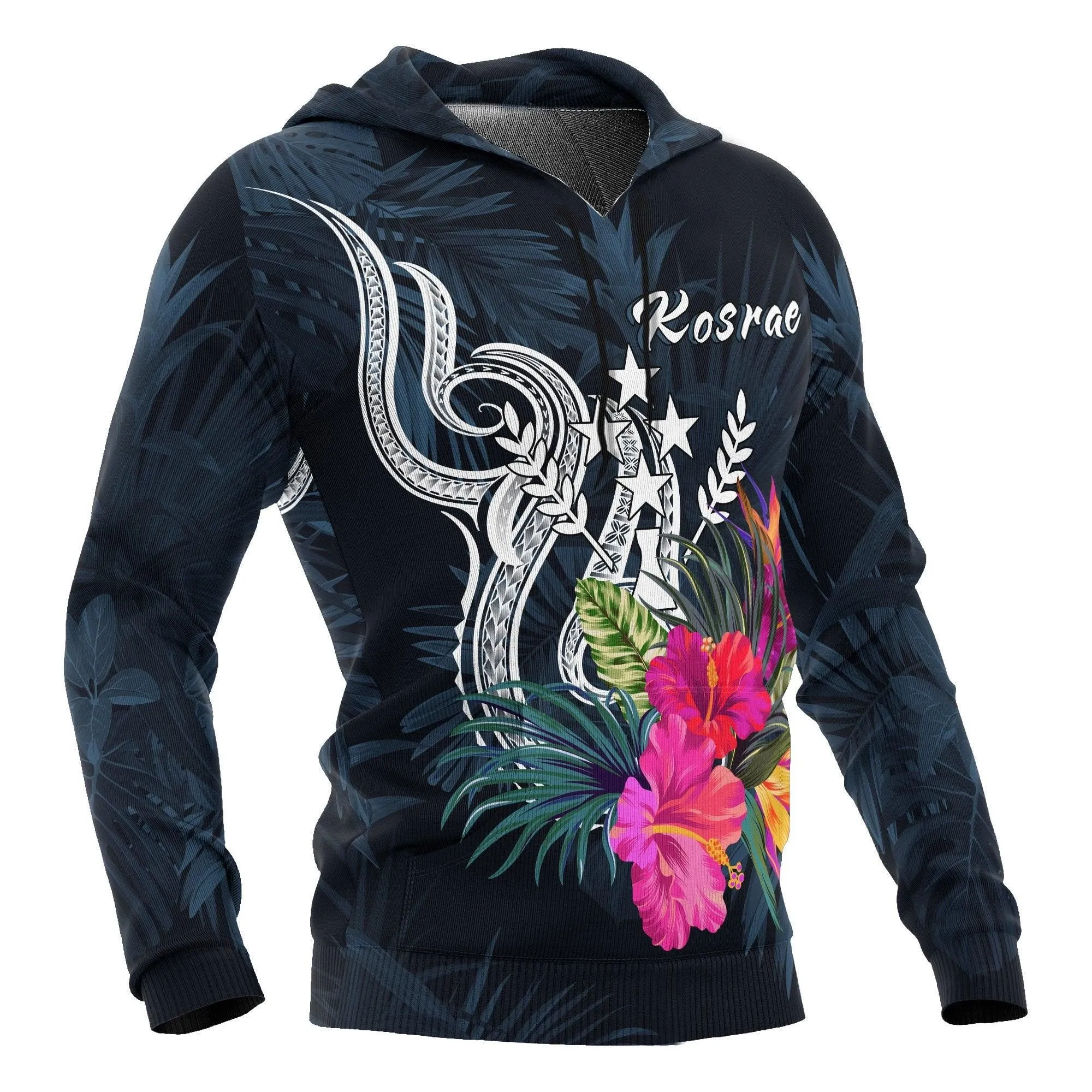 Kosrae Micronesia Hoodie - Tropical Flowers