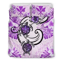 FamilyGater Bedding Set - Cover and Pillow Cases Hawaii Polynesian Plumeria Hibiscus Turtle - AH - Jack Style - Pink - J5