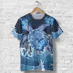 Cook Islands Polynesian Sea Turtle Hibiscus T shirt