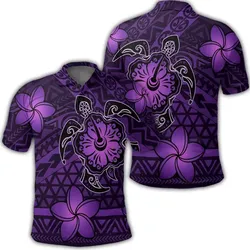 Alohawaii Shirt - Hawaii Mix Polynesian Turtle Plumeria Polo Shirt - AH - Nick Style - Purple - J5R
