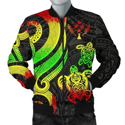 Kosrae Micronesian Men Bomber Jacket - Reggae Tentacle Turtle