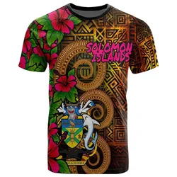 Solomon Islands Polynesian T-Shirt - Hibiscus Vintage - BN12
