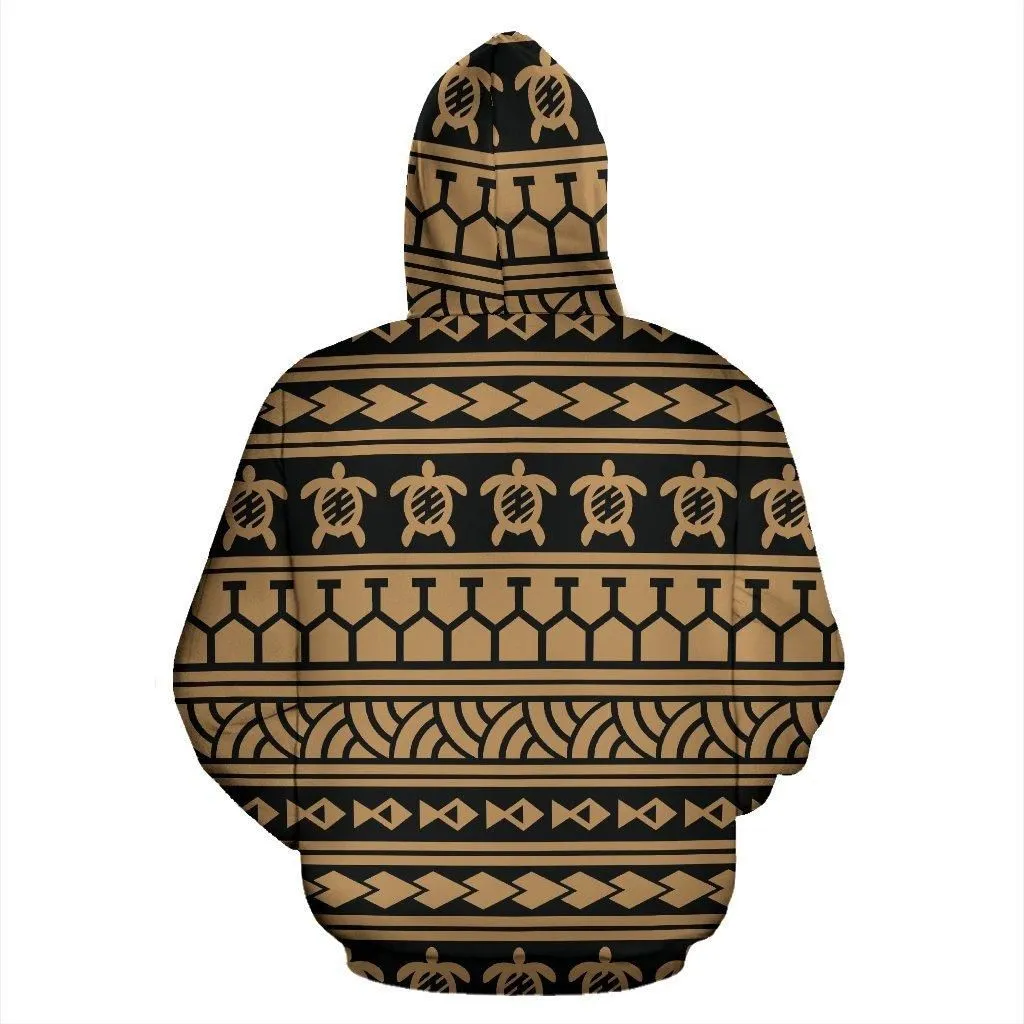 Hawaii Hoodie - Polynesian Tattoo Tribal Gold Pullover