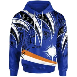 Marshall Islands Hoodie - Tropical Leaf Flag Color