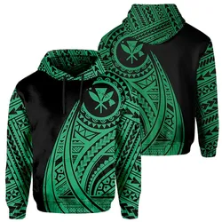 Hawaii Kanaka Polynesian Tattoo Style Green Ah Unisex 3D Hoodie All Over Print Hkian