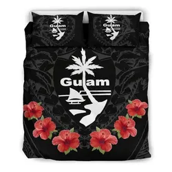 Alohawaii Bedding Set - Cover and Pillow Cases Polynesian Tattoo Guam Seal Hibiscus K5