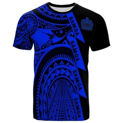 Samoa Premium T shirt - Samoa Coat Of Arms Polynesian Tattoo Blue New