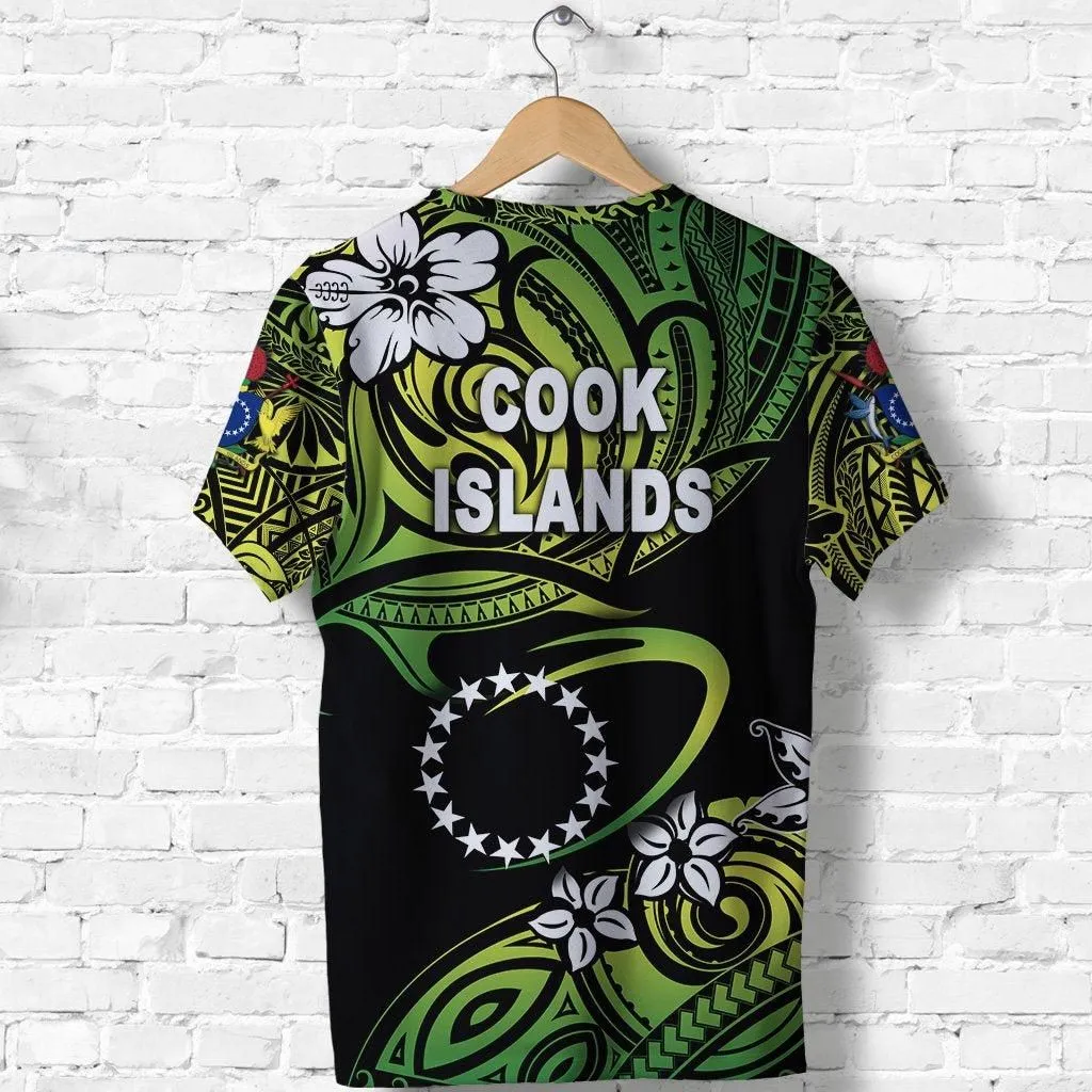 (Custom Personalised) Cook Islands Rugby T shirt Unique Vibes - Green