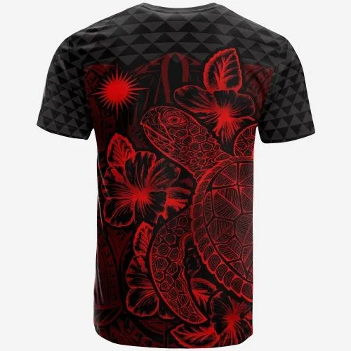 Vibe Hoodie Marshall Islands T shirt - Marshall Islands FLag Turtle Hibiscus Red