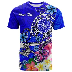 Tahiti Custom Personalised T shirts - Turtle Plumeria Blue