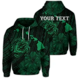Alohawaii Hoodie - (Personalised) Hawaiian Hibiscus Sea Turtle Swim Polynesian Hoodie - Green - AH - J5R