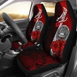 American Samoa Polynesian Car Seat Covers - Coat Of Arm With Hibiscus