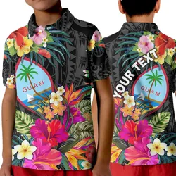 (Custom Personalised) Guam Polynesian Polo Shirt KID Tropical Flowers - Colorful Vibes LT8