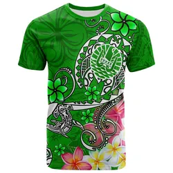 Tahiti T-Shirts - Turtle Plumeria (Green)