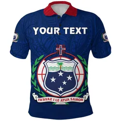 (Custom Personalised) Manu Samoa Rugby Polo Shirt Simple Style - Blue