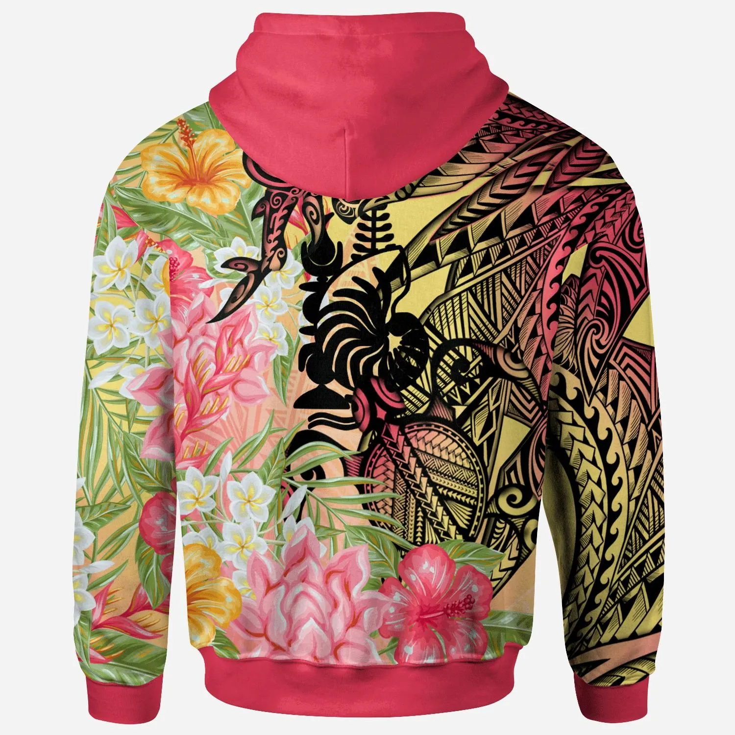 New Caledonia Hoodie - Flowers Tropical With Sea Animals