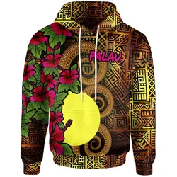 Palau Polynesian Hoodie - Hibiscus Vintage