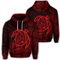 Alohawaii Hoodie - Hawaiian Map Turtle Kanaka Hibiscus Polynesian Hoodie - Red - AH - J4R